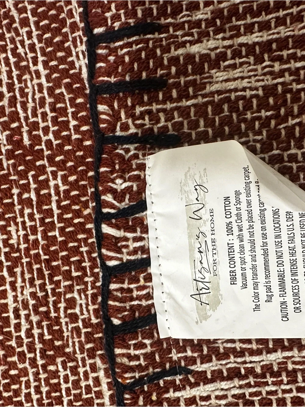Decorative Red and White Woven Accent table runner